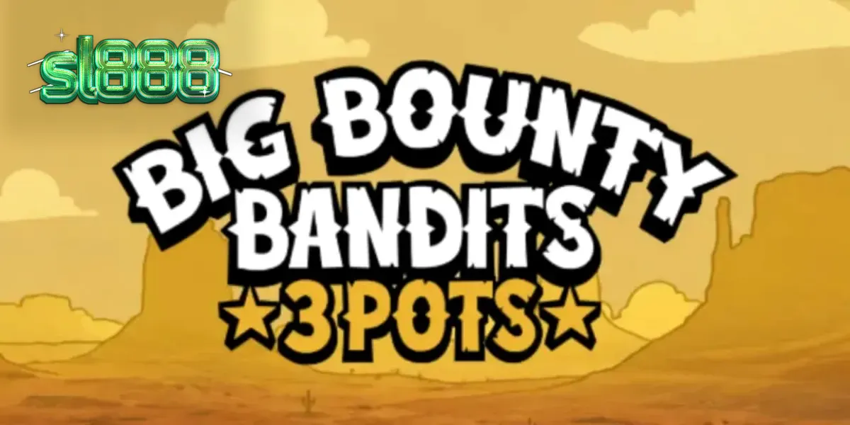Tampilan visual slot Big Bounty Bandits: 3 Pots dengan gaya animasi rubber-hose.
